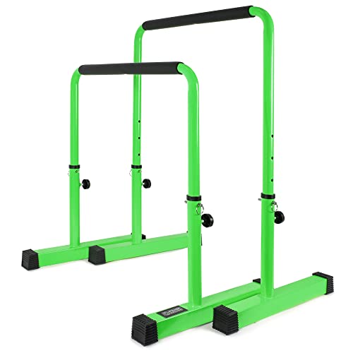 POWER GUIDANCE Dip Barren Dip Bar Quadratische breite Stützfüße Einstellbare Höhe 77cm 84cm 91cm 98cm Ganzkörper-Krafttraining 3 Farben