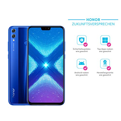 Honor 8X Smartphone BUNDLE (16,5 cm (6,5 Zoll), Dual-Kamera, Dual-SIM, Fingerabdrucksensor, Android 8.1) + gratis Honor Flip Protective Cover [Exklusiv bei Amazon] - Deutsche Version