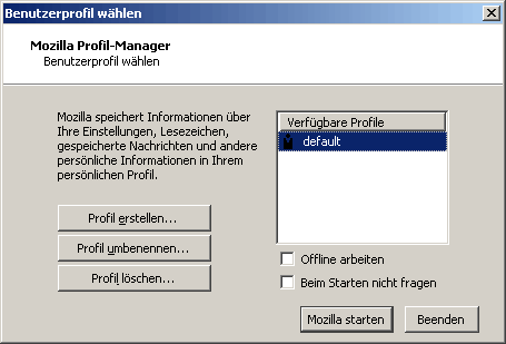 Mozilla-Installation: Schritt 11