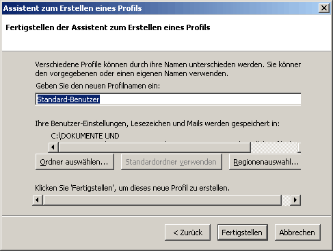 Mozilla-Installation: Schritt 13