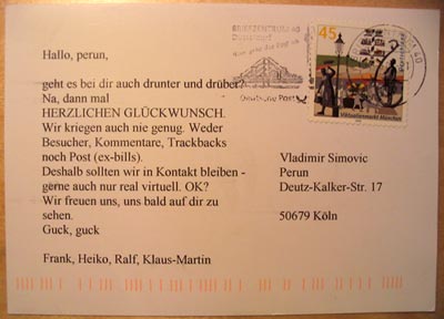 Weblog-Postkarte