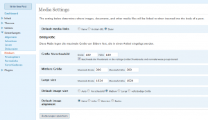 Bildeinstellungen in WordPress 2.7
