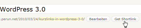 WordPress: Kurzlink holen