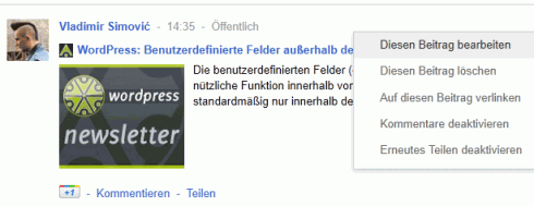 Google+: Beiträge im Nachhinein bearbeiten