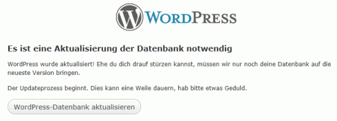 WordPress: Datenbank Aktualisieren