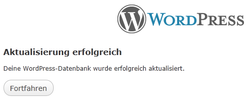 WordPress: Datenbank aktualisiert