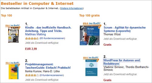 Amazon-Aktion: Platz zwei bei kostenlosen Computer-Büchern