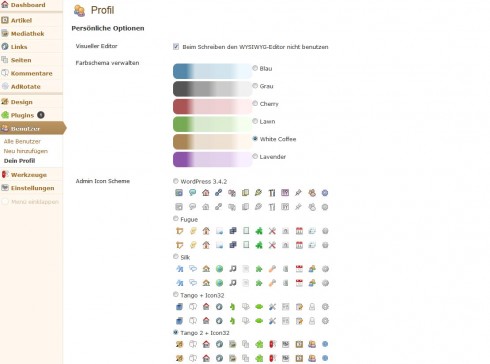 WordPress: BAW Better Admin Color Themes