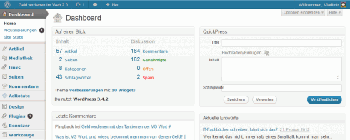 WordPress: Blue Admin Bar