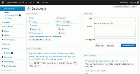 WordPress: Bootstrap Admin