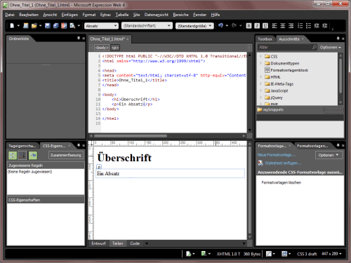 Microsoft Expression Web im Einsatz