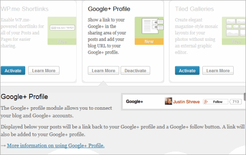 Jetpack 2.5 für WordPress: Anbindung zu Google+